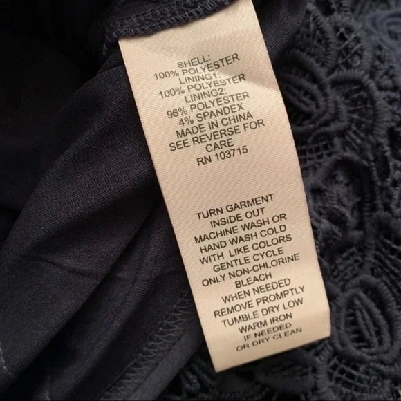 Nanette Nanette Lepore Womens Sleeveless Hi Neck Lace navy blue large NWT - Picture 8 of 9